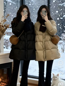 云朵泡芙羽绒服女2025冬季新款高级小个子韩系保暖白鸭绒外套图片