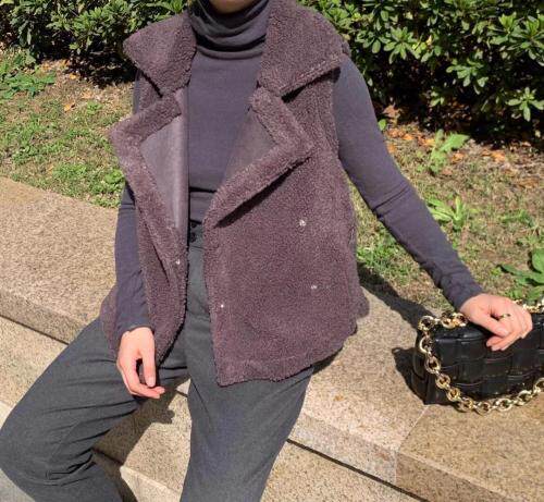 【】皮毛一体马甲 mLXL，女装马夹，FUMEI赋美