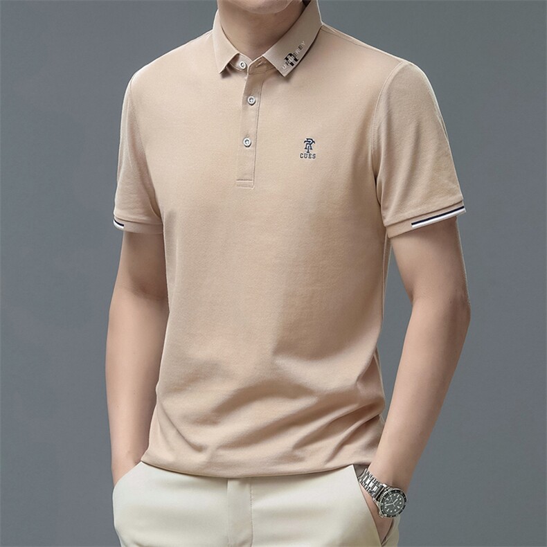 夏季冰丝短袖t恤男士中年半袖polo衫商务休闲潮爸爸装QP1653-P45,男装Polo衫,星座1105-3