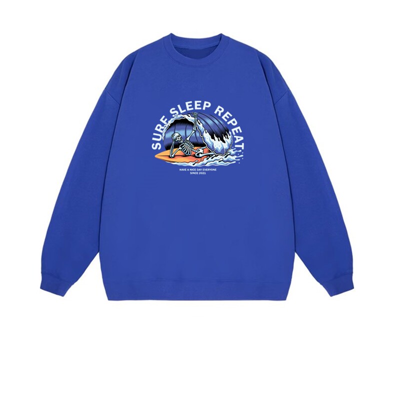 2025时尚百搭通勤简约休闲海浪骷髅头，女装卫衣/绒衫，花可