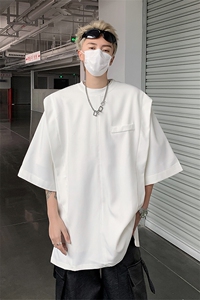 男装短袖t恤24夏抗皱潮牌假两件上衣男生体恤 XZ514-2-202424-P58图片