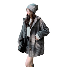 【现货】休闲连帽毛呢大衣2271-P135-K238，女装毛呢外套，浙宝189
