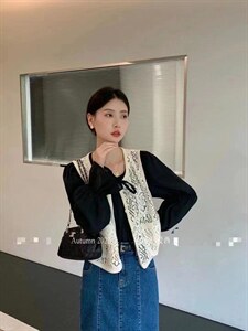 钩花背心2件套图片