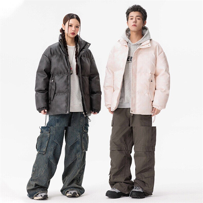 冬季棉衣男女情侣棉服痞帅青少年PU保暖皮外套,男装棉衣,星座1206（原A206）