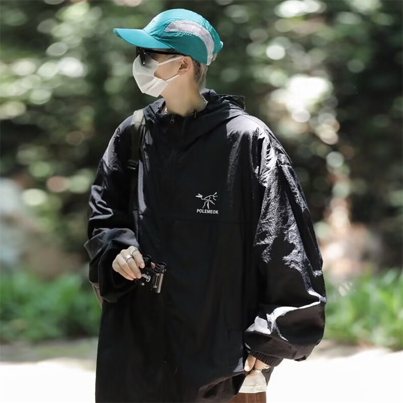 夏季纯色连帽百搭防晒服外套男女轻薄款宽松休闲防晒衣FS125-P35,男装防晒衣,星座1008-1