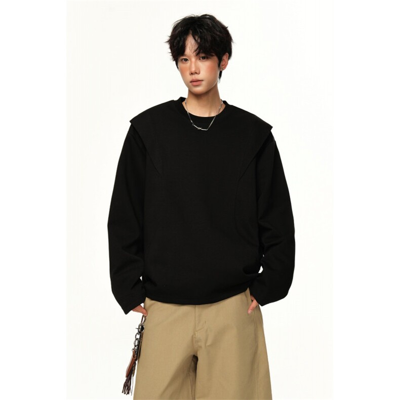 ！2025秋冬新款男士曼巴棉圆领卫衣解构款长袖WY15特P30,男装卫衣,电商B220