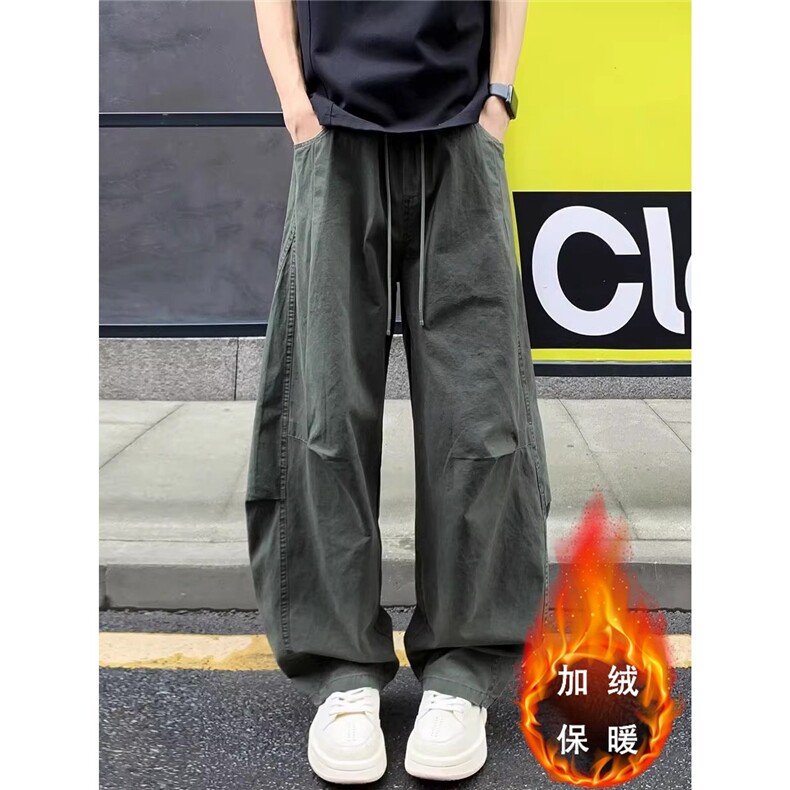 秋季新款垂坠感休闲裤男女宽松日系直筒beams风哈伦阔腿情侣裤图片
