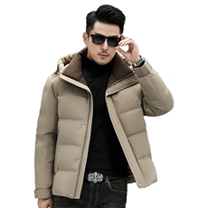 B6098钱塘2020-3时尚休闲厚款百搭有帽冬季中年男士羽绒服P250，男装羽绒服，钱塘207-3