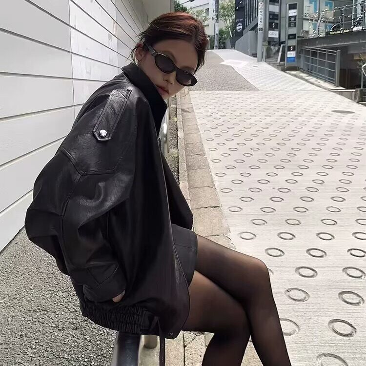 美式美拉德复古做旧工艺棕色皮衣街头腔调高级感皮衣外套女,男装皮衣,星座1210-1