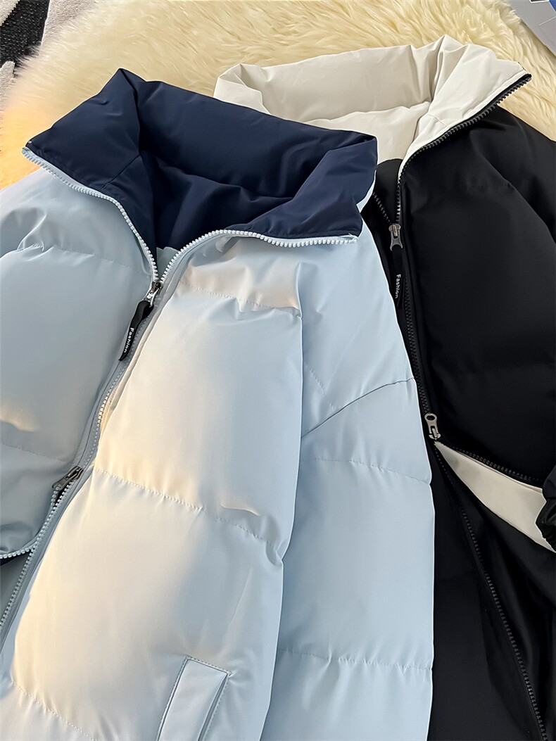 ！2025新款加厚棉服冬季拼色情侣立领棉衣CM98812-P70特,男装棉衣,星座815A