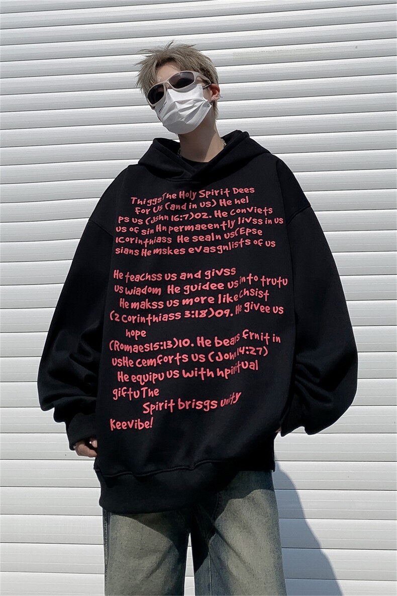 潮牌美式字母印花连帽卫衣男女情侣外套春秋季高街宽松上衣帽衫,女装短外套,星座505-2（原电商A260-1)