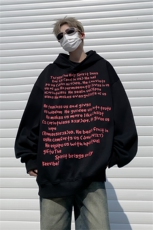 潮牌美式字母印花连帽卫衣男女情侣外套春秋季高街宽松上衣帽衫，女装短外套，星座505-2（原电商A260-1)