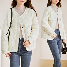 短款外套女2023新款冬季夹棉夹克秋冬薄款时尚棉衣棉服，女装棉衣/棉服，贵人树