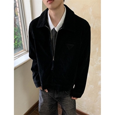 鹿皮绒PU皮衣行政夹克男棕色外套韩系轻奢工装飞行员W5053，男装夹克，星座1116A（原606A-3）