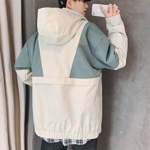 2021春季 男士休闲港风外套男 潮流夹克外套男宽松拼接 9207-P75图片