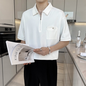 盗图 设计感华夫格软糯肉感短袖Polo衫体恤PL38/P50特控78图片