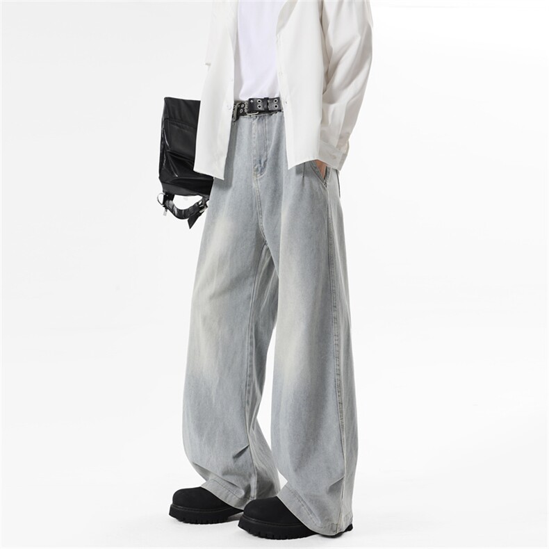 809B!新春现货美式弯刀设计感宽松牛仔裤809B-NK22-P48,男装牛仔裤,星座809B（原星座805）