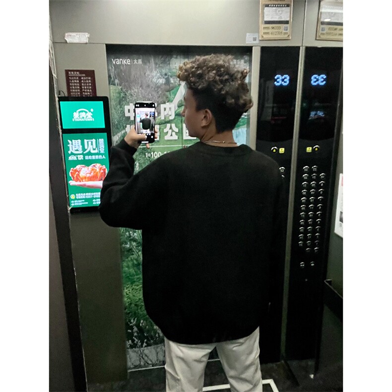 重磅秋冬男女纯色打底针织衫圆领套头半高领毛衣美式复古休闲上衣,男装T恤,电商A443