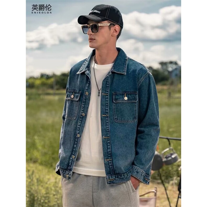 高级感水洗牛仔外套男女2025春秋季新款韩版休闲宽松显瘦夹克上衣,男装工装外套,星座506A