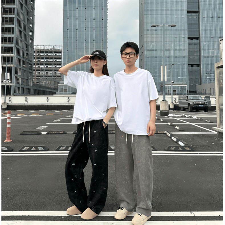 破洞水洗撞色卫裤  WK8899-特批42  现货  抖音同款高品质货图片