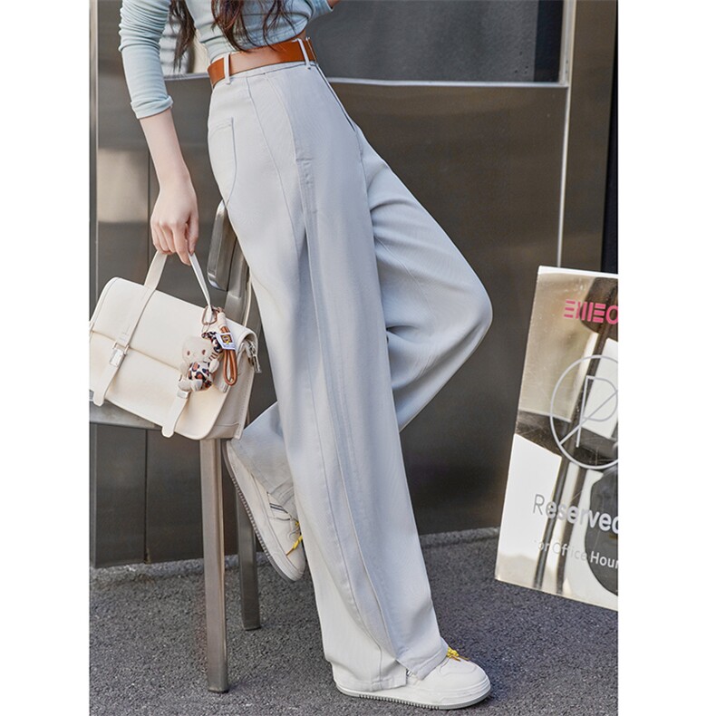 BAO款白灰色直筒牛仔裤女春秋季25新款今年流行小个子宽松阔腿裤，女装牛仔裤，跑量工厂店
