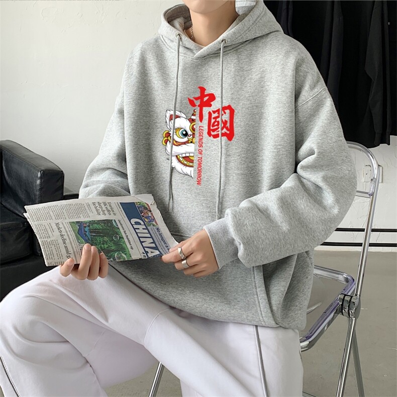 L2415P48秋卫衣2023秋新款港风ins连帽套头印花卫衣外套学生男女,男装卫衣,星座510A-1