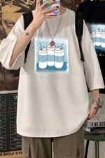 Q11148-P30春夏季七分袖t恤男大码五分袖男短袖中袖，男装T恤，电商A040
