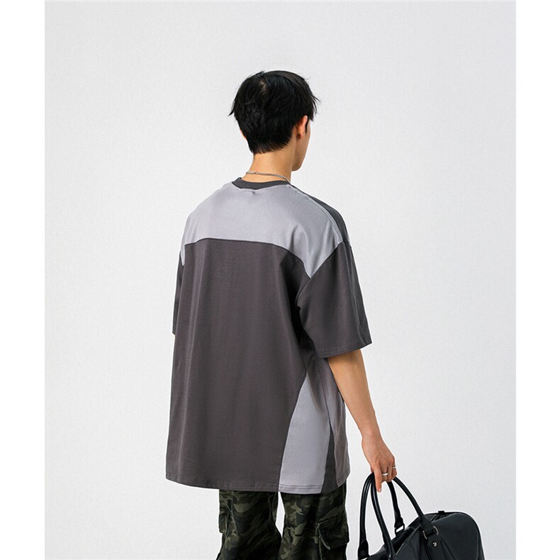 凉感双色拼接设计羽毛球球服大码M-5XL短袖T恤男DX78029P50控78,男装T恤,星座226-1