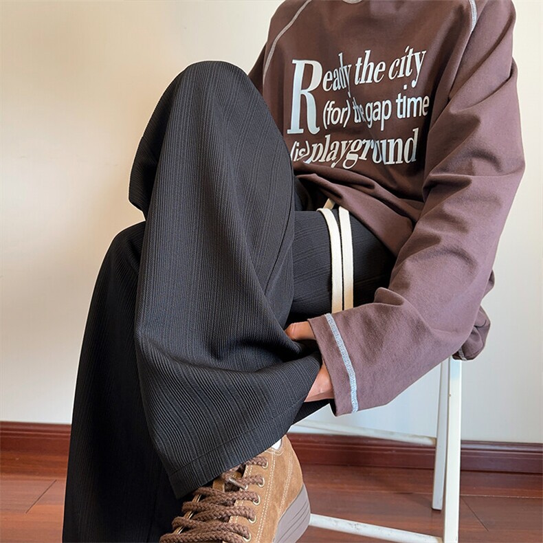 2026春季新款内景大码垂感提花冰丝裤M-5XHK25110-特P25，男装休闲裤，电商A022