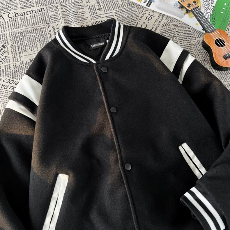 2025新款拼接撞色情侣装棒球服外套男潮牌615/P55,女装短外套,星座506B