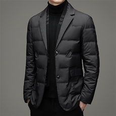 2023冬季新款加厚保暖西装羽绒服中青年商务休闲男士白鸭绒外套，男装羽绒服，电商B212（原钱塘6029）