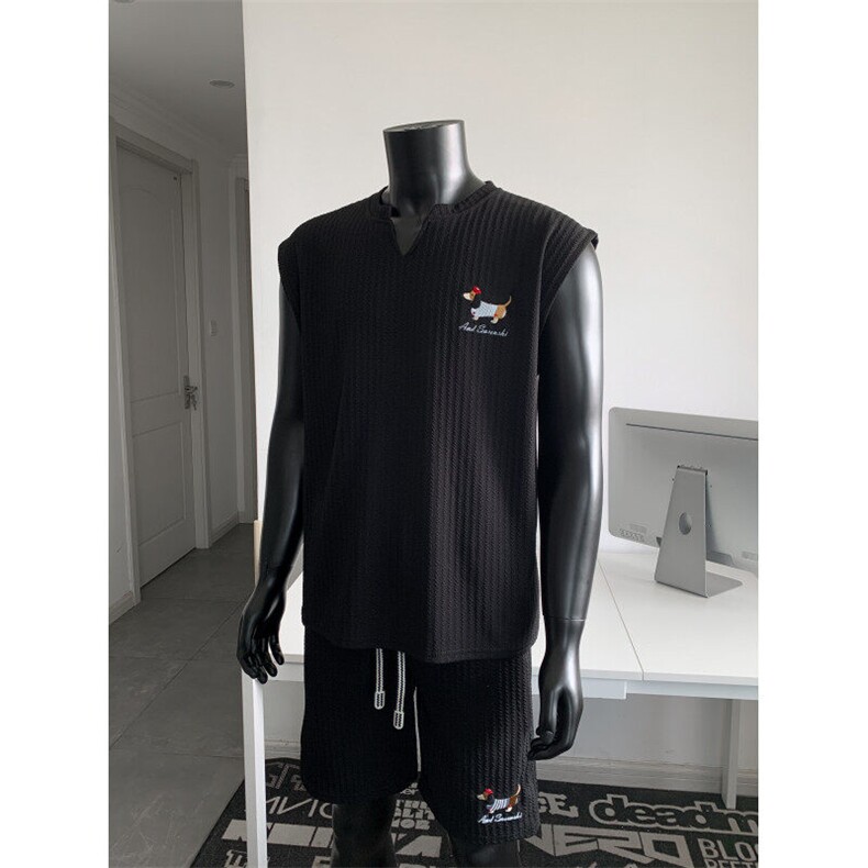 XZ809A/TZTZ05/特P42/控78肌理感绣花腊肠狗休闲套装，男装休闲套装，星座809A(原222-1)