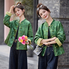 芷墨2025新款秋装时尚复古新中式外套缇花外套超百搭，女装短外套，芷墨服饰