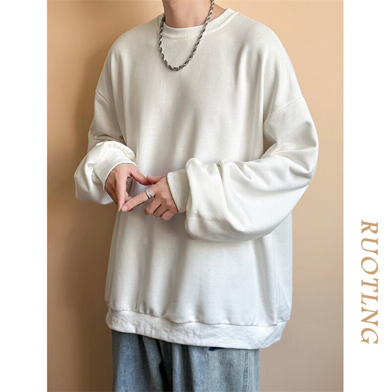 2025秋冬-现货新款圆领套头卫衣宽松休闲长袖打底衫A351-W031-P55，男装卫衣，电商A351