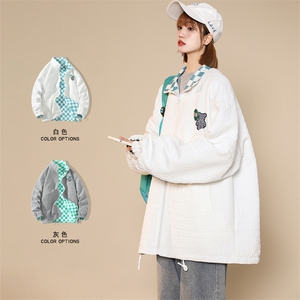 2023秋款中性风徽章棒球服宽松外套两面穿开衫夹克男女8002-P100