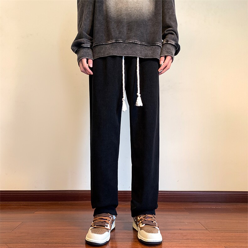 欧棉绒直筒长裤休闲裤宽松春秋卫裤运动裤XZ211-1-K2220-P60图片
