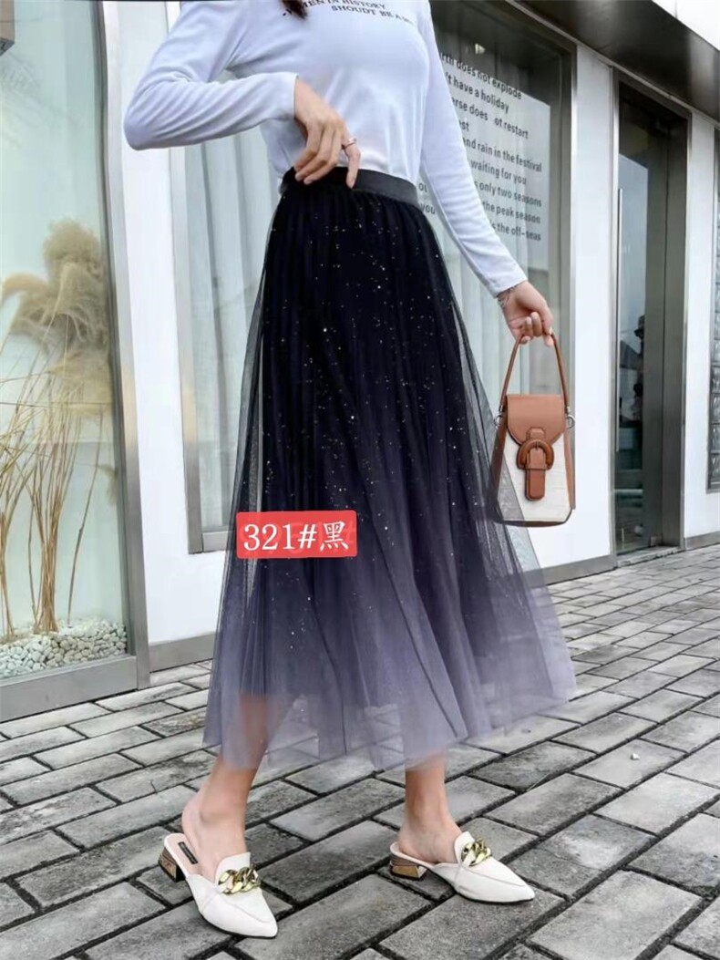 冬季新款半裙，女装半身裙，浪漫流纱