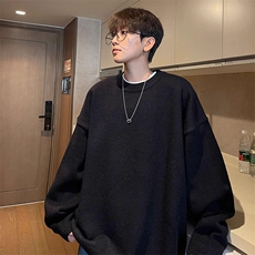 重磅秋冬男女纯色打底针织衫圆领套头半高领毛衣美式复古休闲上衣，男装T恤，电商A486