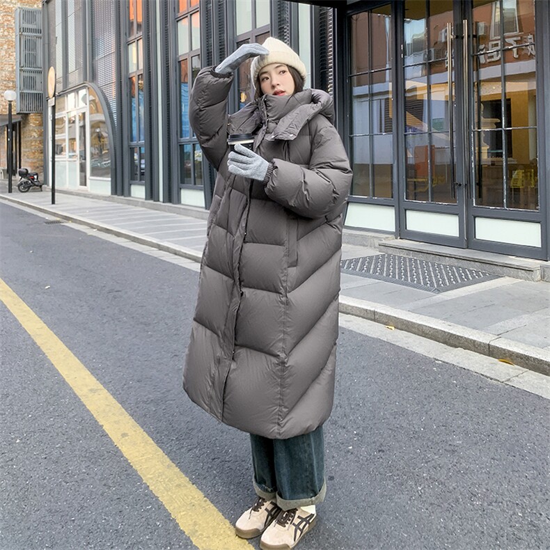 现货（只上灰色）-新标90白鸭绒中长款羽绒服-618-P395-K598,女装羽绒服,2B076