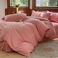 新款全棉纯棉生态磨毛绣花四件套，床品套件，一起卖家纺