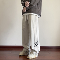 港风三条杠休闲裤宽松运动裤拖地裤束脚裤男KP861P45，男装休闲裤，星座1204-3