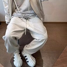 运动裤男休闲2025坠感阔腿裤大码束脚宽腿直筒潮流中年胖子卫裤，男装休闲裤，星座506A