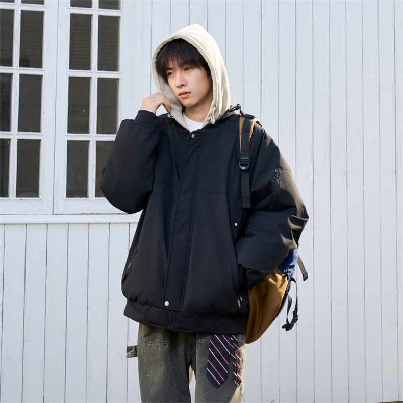 !潮流冬季连帽拉链加绒加厚棉衣情侣撞色棉服外套MY5567-P78,男装棉衣,星座610B-1