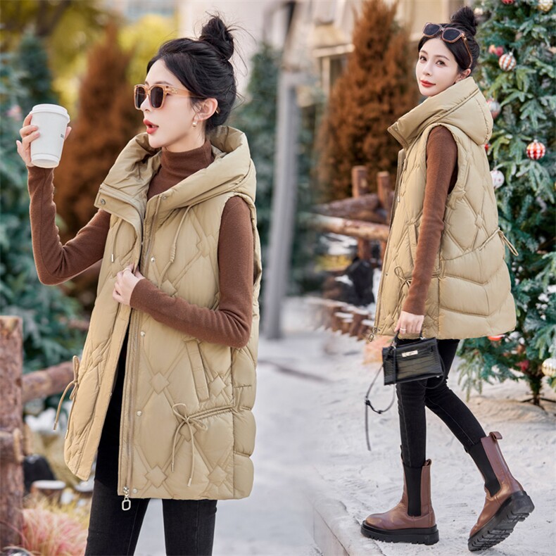 时尚保暖羽绒棉马甲女冬季新款修身显瘦外套，女装马甲，利佳可人