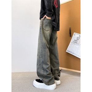 主推款！现货 直筒牛仔裤男宽松水洗做旧长裤A080-6101-P6588图片