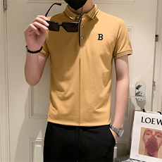 3032-P40精神小伙短袖潮男痞帅打底夏季半截袖青少年POLO衫男翻领，男装Polo衫，电商D310B