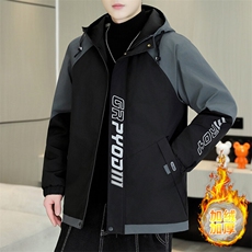 2025冬季新款男士连帽加绒加厚宽松休闲外套-1776-P70，男装棉衣，星座1105