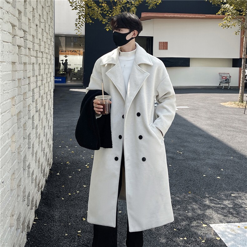秋冬季中长款毛呢大衣男过膝韩系呢子风衣外套MN003主推差价大，男装风衣，电商A426-1(原A430-1)