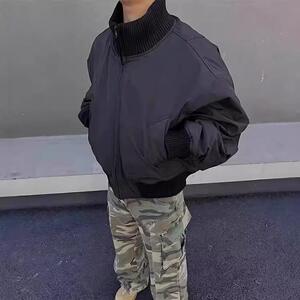 现货 26春装美拉德立领飞行夹克纯色复古廓形高街棒球服外套图片