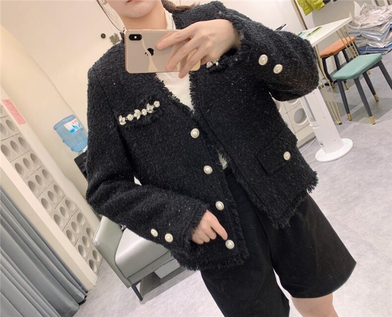 毛料小香风羽绒服（90绒），女装羽绒服，卡西姆